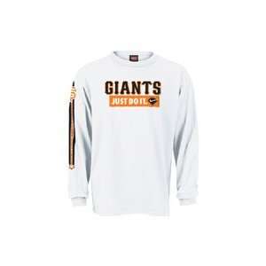    MLB Giants Just Do It White Long Sleeve T Shirt