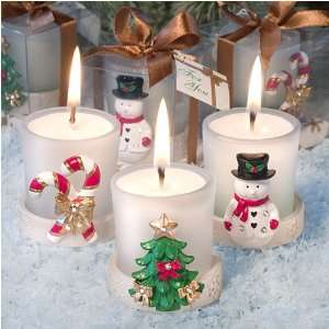  Holiday Themed Candle Favors 3 assorted (Set of 72) Baby
