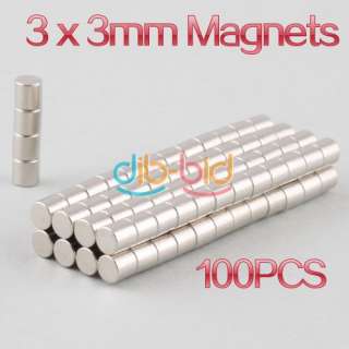   3mm x 3mm Disc Cylinder Rare Earth Neodymium Strong Magnets N35 Models