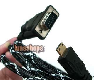 MINI HDMI Male to VGA HD 15 M Cable DVD HDTV TV 15 pins  