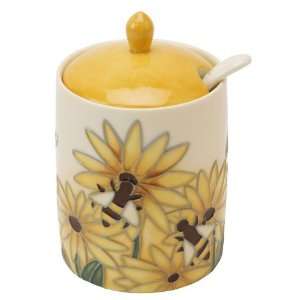    Old Tupton Ware Ceramic Honey Jar Pot & Spoon