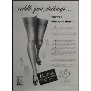  1940s Mojud Hosiery Vintage Magazine Ad 