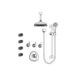 Aqua Brass Shower Kit W/ Majestic/Crystal Handle KIT6504589pc Polished 