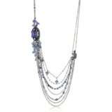 sorrelli electric blue elegant crystal layered silver tone necklace $