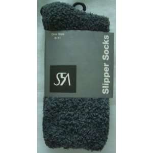  Off 5th   SLIPPER SOCKS   Black and Gray   One Size 9 11 