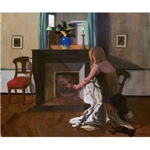 Interior With a Woman In a Shirt by Felix Vallotton 10.00X8.38. Art 