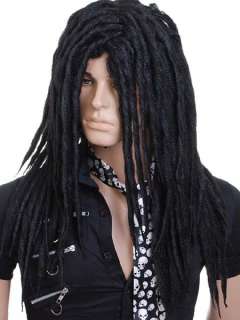 KW311 Black Spike Long Gothic Men Wigs for human hair  