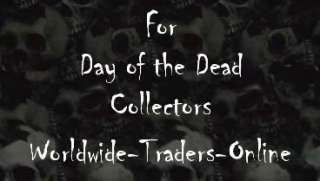 Day of the Dead Ceramic Skull Dish Candle Light Holder  