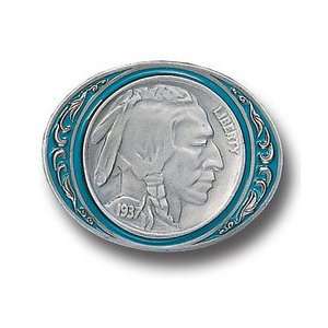  Pewter Belt Buckle   Indian Head Nickel