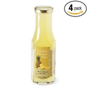 Island Plantations Crushed Pineapple Syrup, 10 Ounce Bottle (Pack of 4 