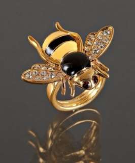 Kenneth Jay Lane yellow enamel bumble bee ring  