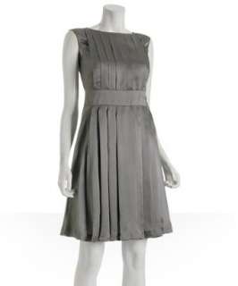 Vera Wang Lavender Label steel pleated hammered satin dress   