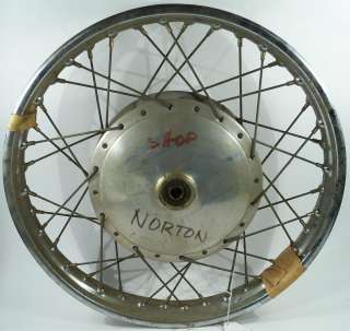 Vintage Norton 19 Inch Front Motorcycle Wheel/Hub/Brake Drum  