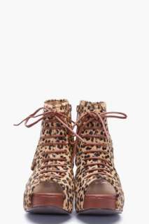 Jeffrey Campbell Mary fur Leopard Booties for women  
