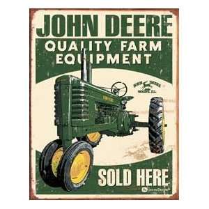 John Deere Sold Here Tin Sign