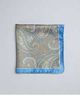 Daniel Dolce blue paisley silk pocket square style# 319549601
