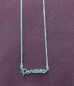 Sterling Silver Name Necklace   Name Plate   VANESSA  