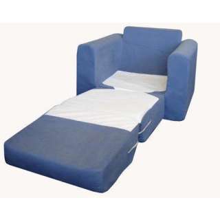 Blue Micro Suede   Chair Sleeper by Fun Furnishings #20  