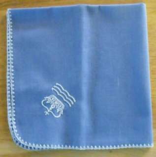 Country Blue Linen Fabric Placemats & Napkins 8 each ~ Crown 