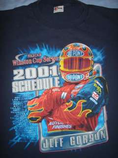 Jeff Gordon #24 2001 Nascar Driver Racing Schedule T Shirt X Large 