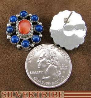 Native American Navajo Lapis Oyster Shell Post Earrings  
