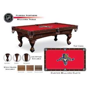   and Cinnamon Finish Pool Table with Florida Panthers