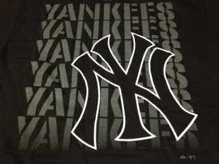 New York Yankees NY Black Logo Jersey T Shirt Majestic NEW NWT MLB 