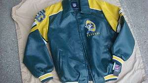 Green Bay Packers NFL Jacket Coat Lined Warm Vintage Throwback M 