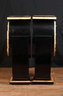 Pair Art Deco Tall Nightstands Pedestal Side Tables Chests  