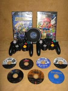 Nintendo GAMECUBE Lot 2 Controllers 4 Wii + 9 Games & Game Case ZELDA 