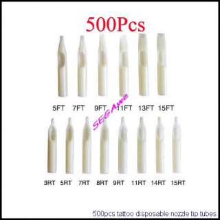 500 pcs Assorted Tattoo disposable nozzles Tips tube  