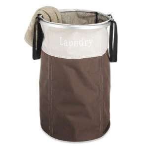  Round Aluminum Frame Laundry Hamper in Java / Latte