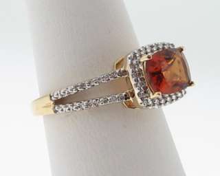 Natural Citrine Diamonds Solid 14k Two Tone Gold Ring  