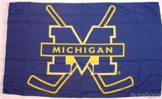 Michigan Wolverines Hockey 3 x 5 Flag / Banner NEW  