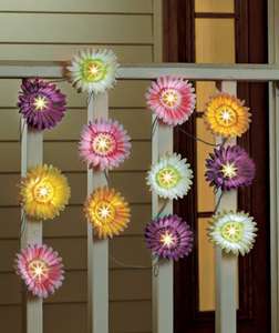   Flower String Light Set 12 Lights Per String Garden Porch Deck Decor