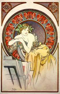 Art Nouveau Print Alphonse Mucha Muse  