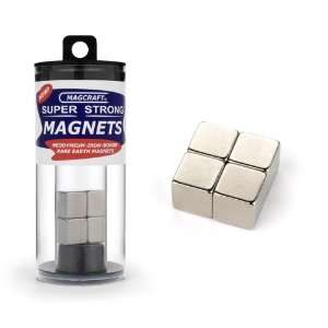  Magcraft NSN0607 1/2 Inch Rare Earth Cube Magnets, 4 Count 