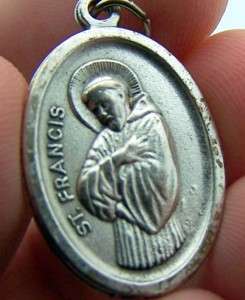 Silver Gild Catholic 1 Medal Charm Pendant Saint St Francis Patron of 