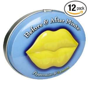Before & After Mints, Peppermint & Lemon, 0.6 Ounce Tins (Pack of 12)