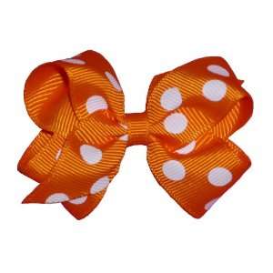 Dozen   2.5 Girls Little Orange/White Dots Chunky Grosgrain Ribbon 