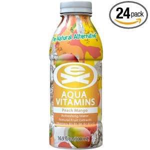 Ex Drinks Ex Aqua Vitamins, Peach Mango, 16.9 Ounce Bottles (Pack of 