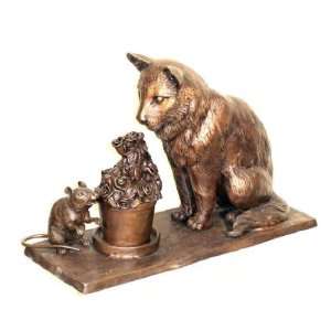   Metropolitan Galleries SRB30532 Cat and Mouse Bronze
