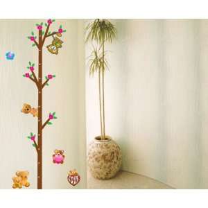 Cute Tree Teddy Bears Height Measurement (Measures up to 115cm) Wall 