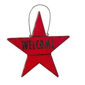 Lodge Red Star Wall Decor Welcome Sign