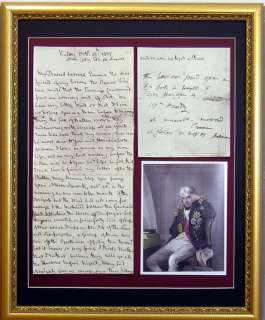 Lord Nelson Last Letter 1805 Aboard Victory Reprint Framed  