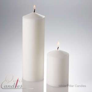 40 White Unscented Pillar Candles 2x3 & 2x6 Bulk  