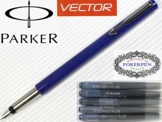 PARKER Vector Fountain pen BLUE+5 cartridges blue  