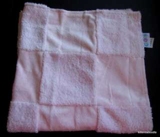 Pink Squares Patchwork Cocalo Minky Velour Satin Back Baby Blanket 