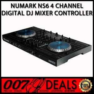 NUMARK NS6 4 CHANNEL DIGITAL DJ CONTROLLER PRO DJ TURNTABLE MIXER CLUB 