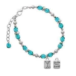   with AB Crystal and Martini Teal Czech Glass Beaded Charm  Jewelry